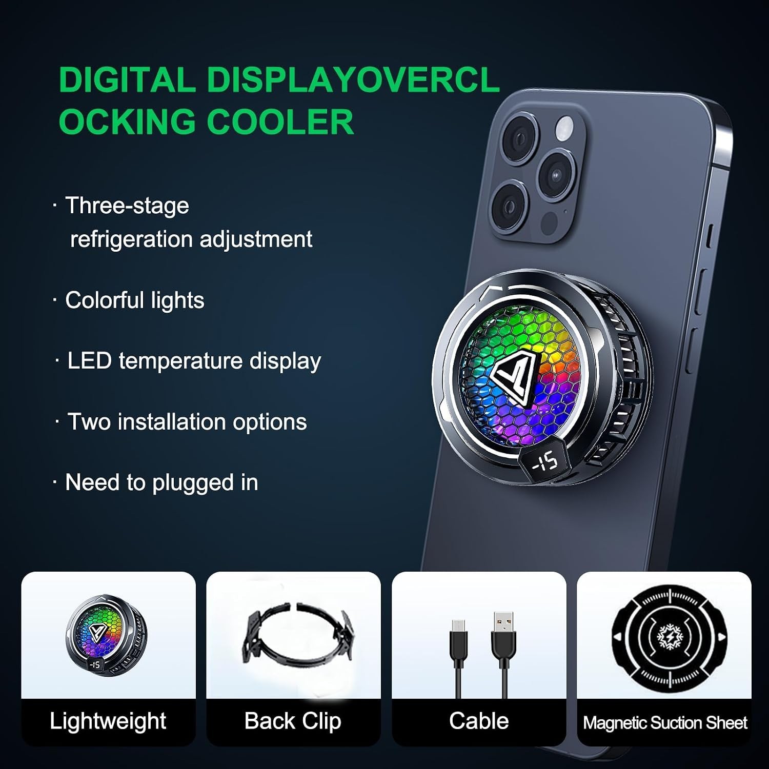 Cell Phone Cooler Heatsink for Gaming,Phone Cooling Fan Cooler for iPhone/iPad t - Image 6