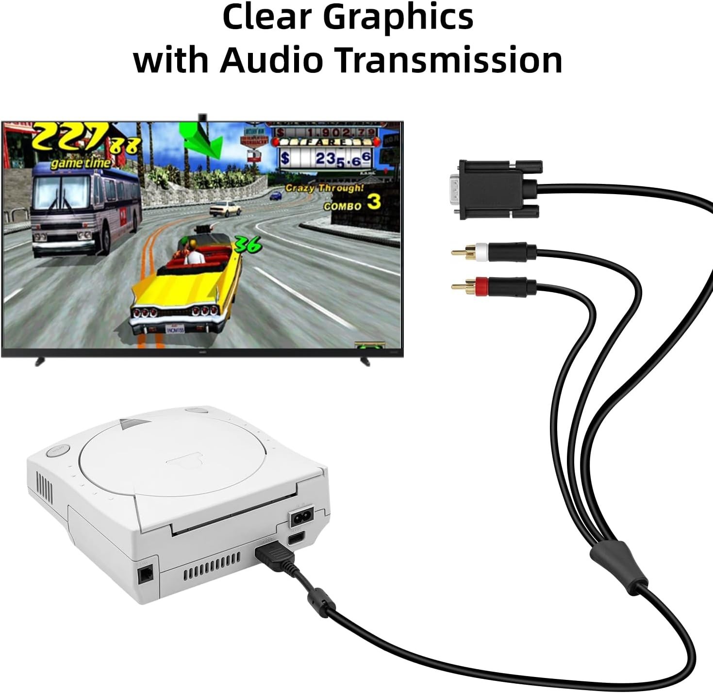 VGA AV Audio Video Cable for Sega Dreamcast - Image 4