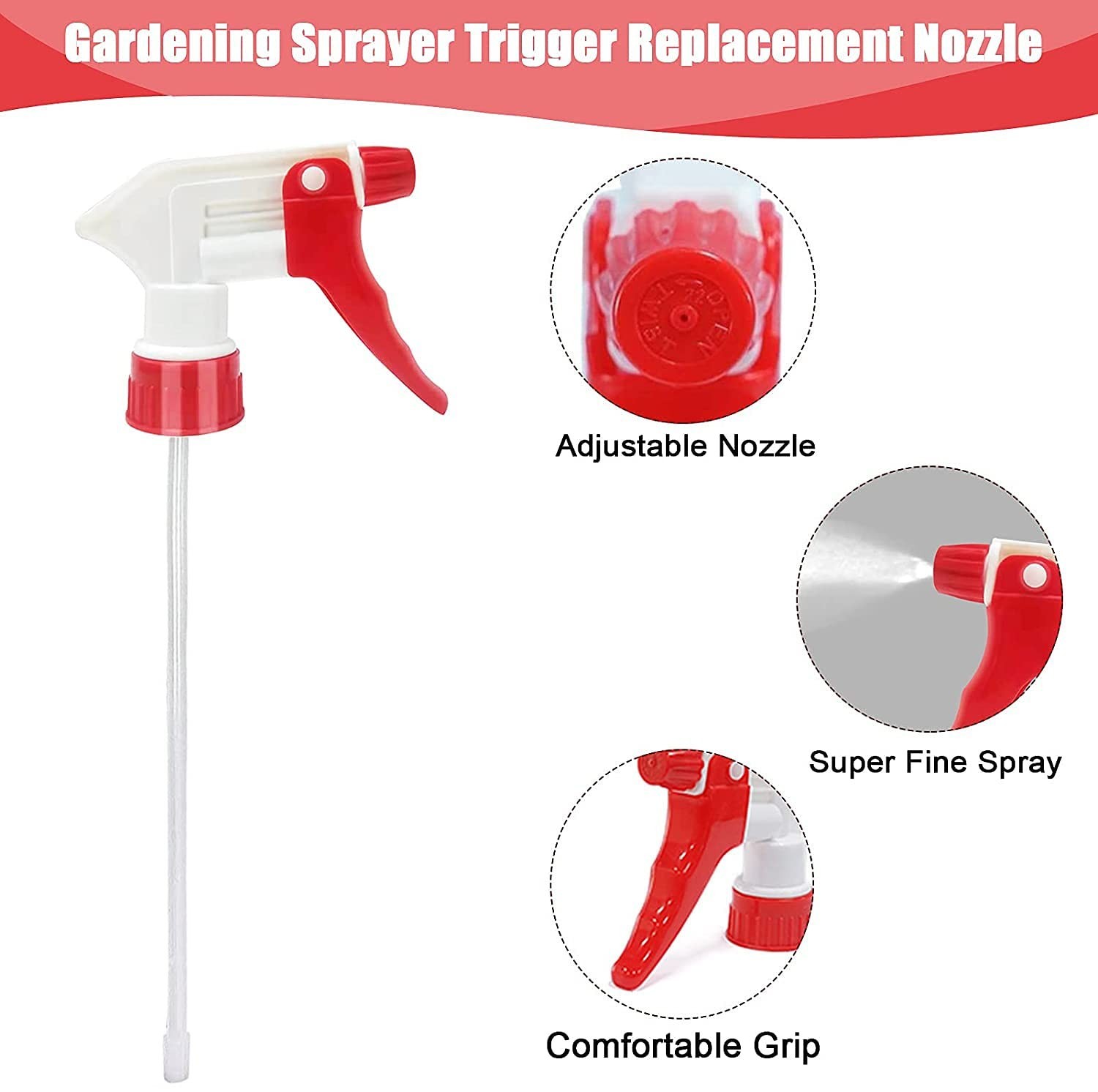 Plastic Spray Bottle Nozzle Heavy Duty Spraying Bottle Replacement Part Leak Pro - Image 3
