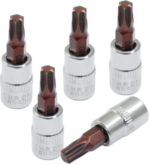 PHITUODA 5 Pcs T30 Torx Bit Socket 1/4" Drive S2 Alloy Steel Cr-V Steel Star ...