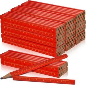100 Pcs Heavy Duty Octagonal Hard Black Carpenter Pencils for Woodworking and Co