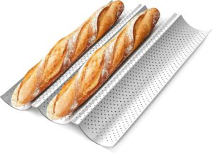 Baguette Bread Pan Premium Nonstick Perforated French Bread Baguette Baking Pan