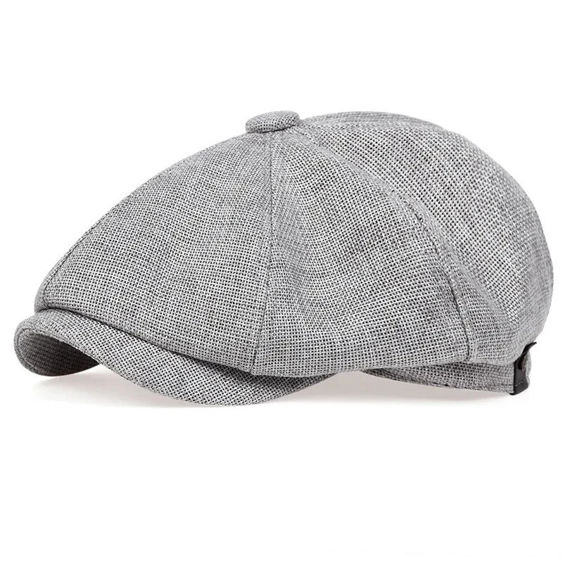 Newsboy Hat Flat Cap Driver Herringbone Tweed Plain Wool Baker Boy Classic Golf - Image 4