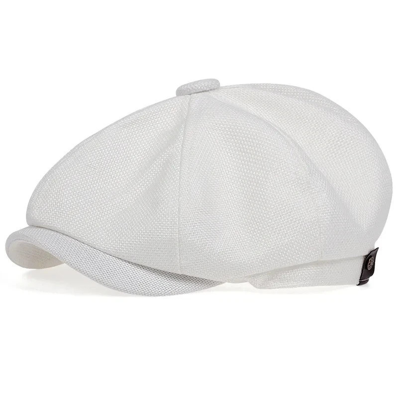 Newsboy Hat Flat Cap Driver Herringbone Tweed Plain Wool Baker Boy Classic Golf - Image 7
