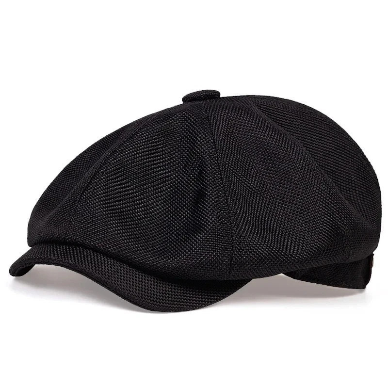 Newsboy Hat Flat Cap Driver Herringbone Tweed Plain Wool Baker Boy Classic Golf - Image 8