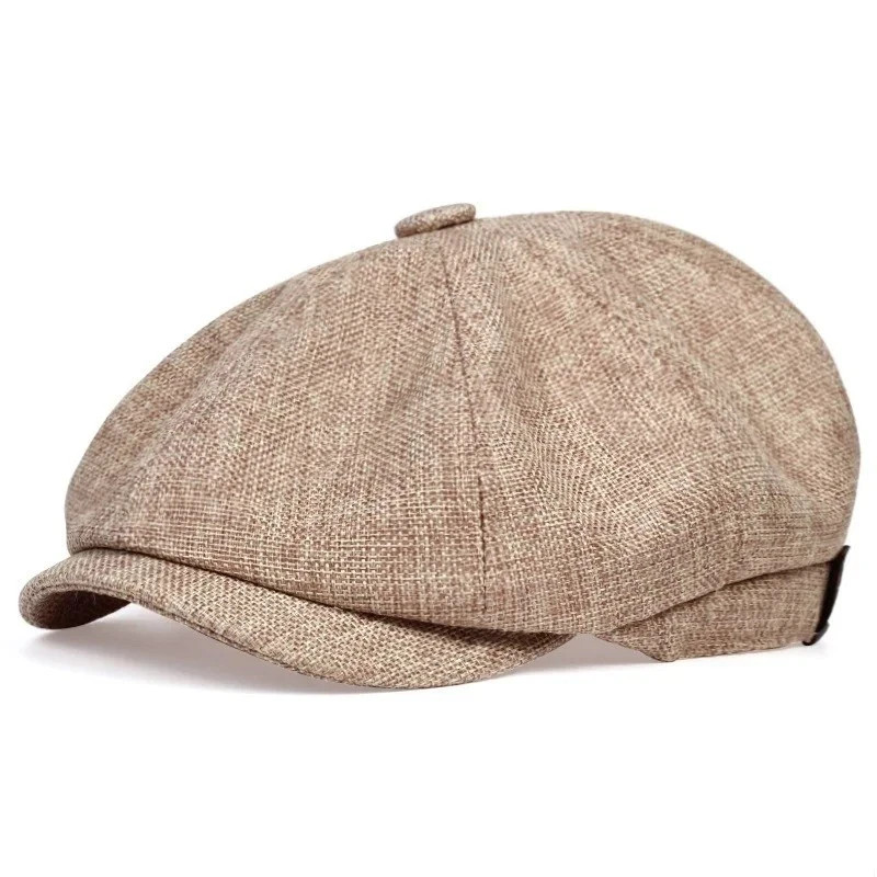 Newsboy Hat Flat Cap Driver Herringbone Tweed Plain Wool Baker Boy Classic Golf - Image 9