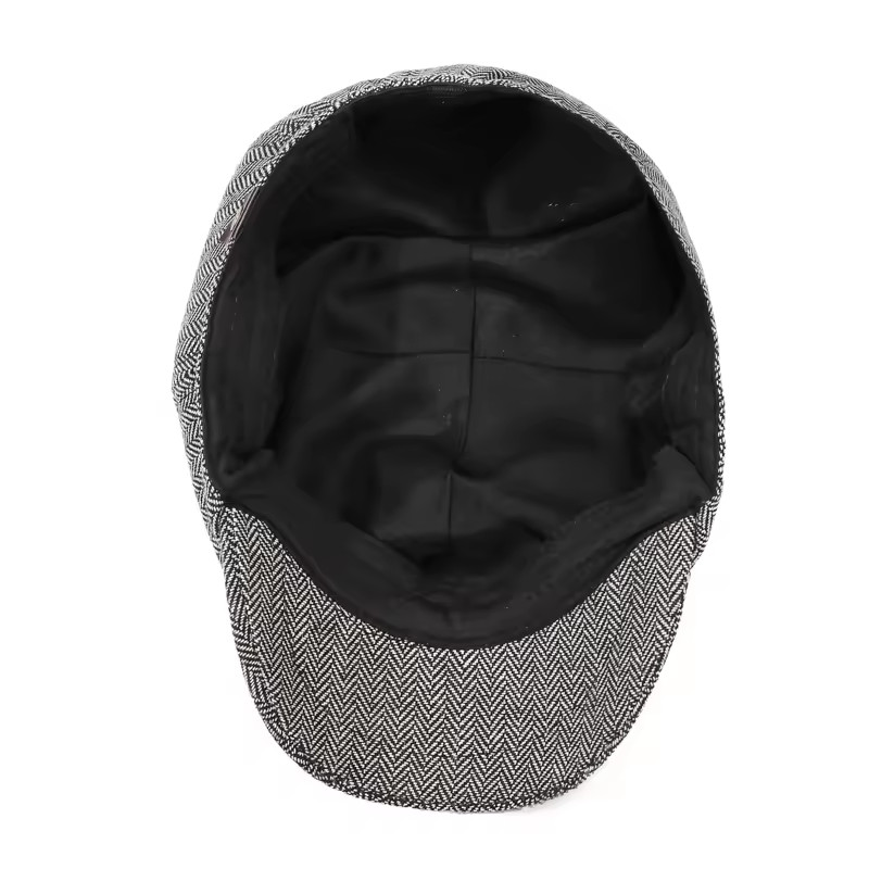Newsboy Hat Flat Cap Driver Herringbone Tweed Plain Wool Baker Boy Classic Golf - Image 13