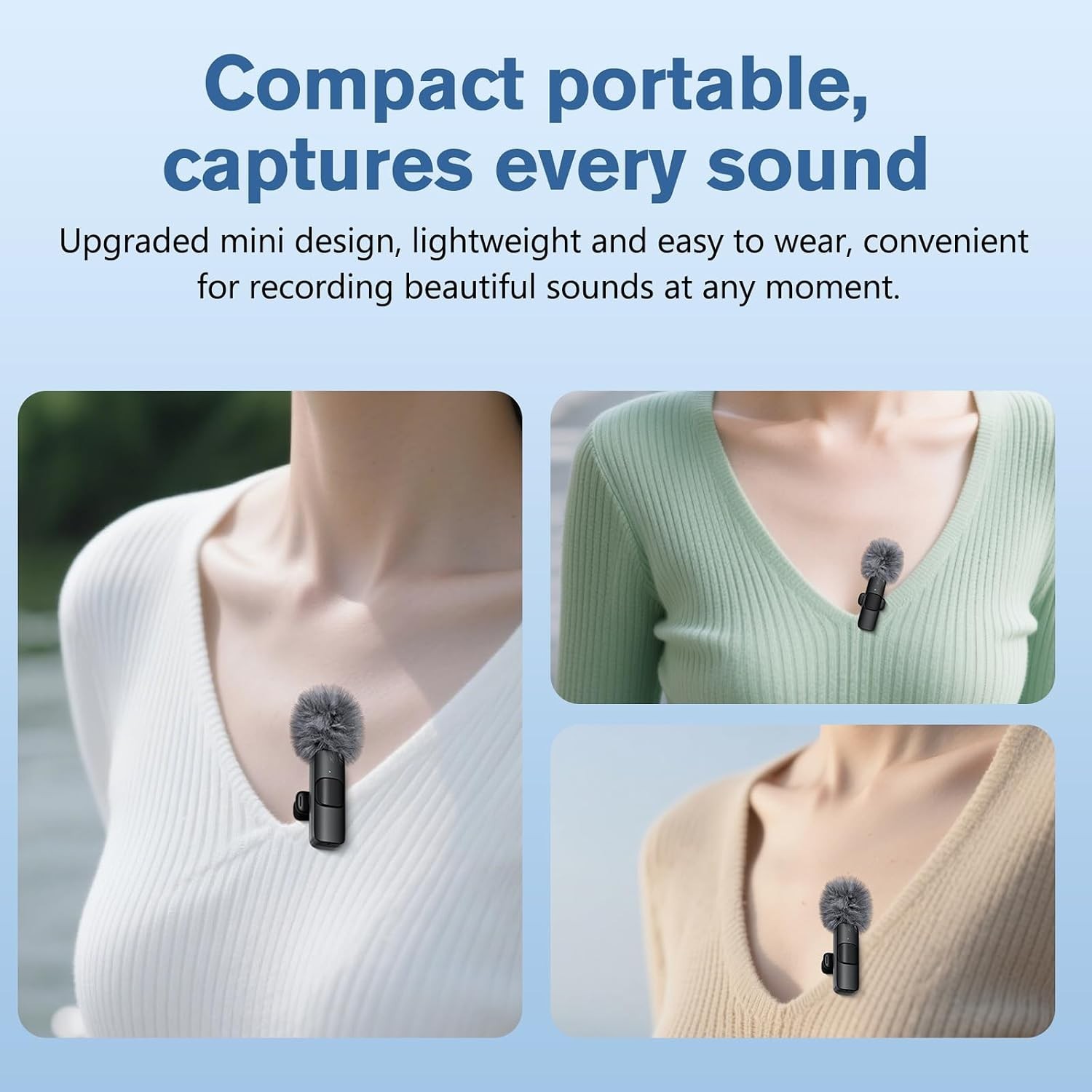 Professional Wireless Microphone for iPhone,iPad,An<wbr/>droid, Lavalier Lapel Mic for - Image 2