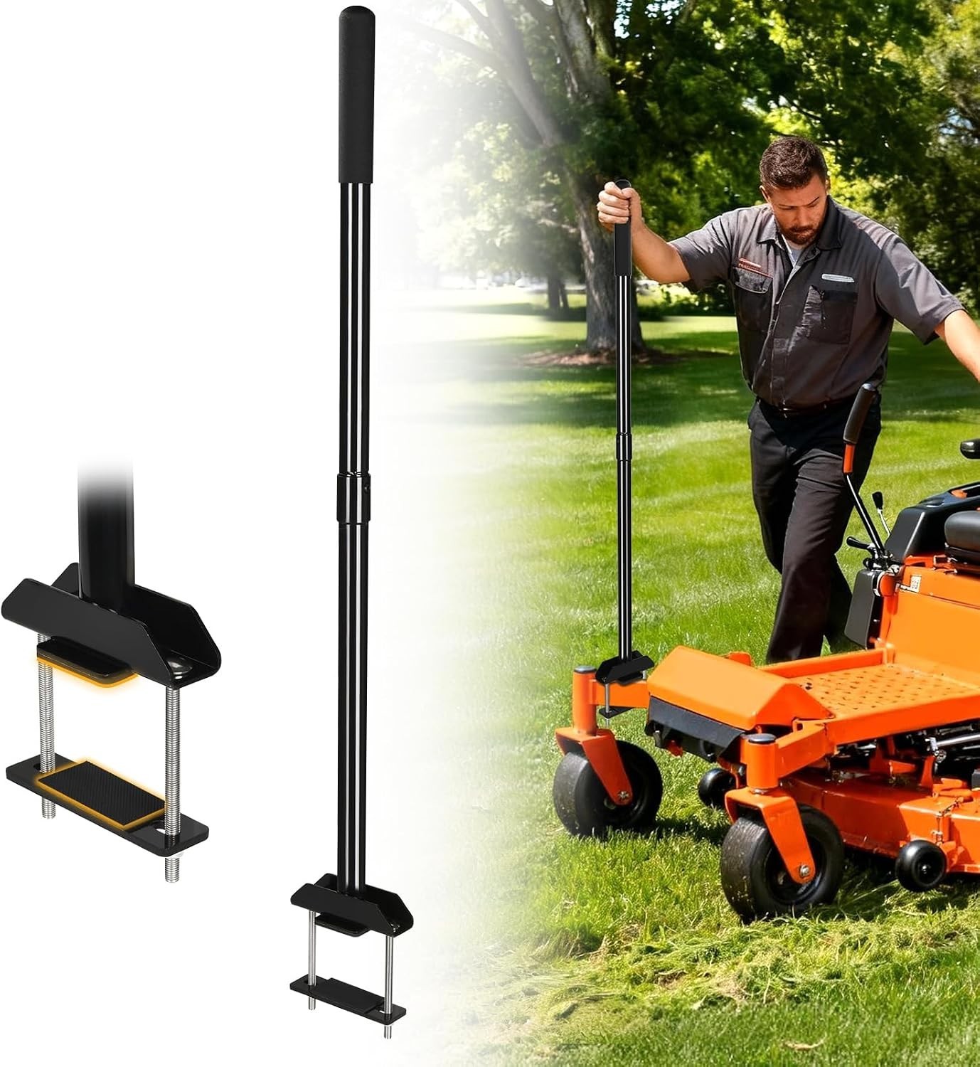 Mower Mount Assist Handle, Adjustable Grab Bar Zero Turn Mower Accessories, Get