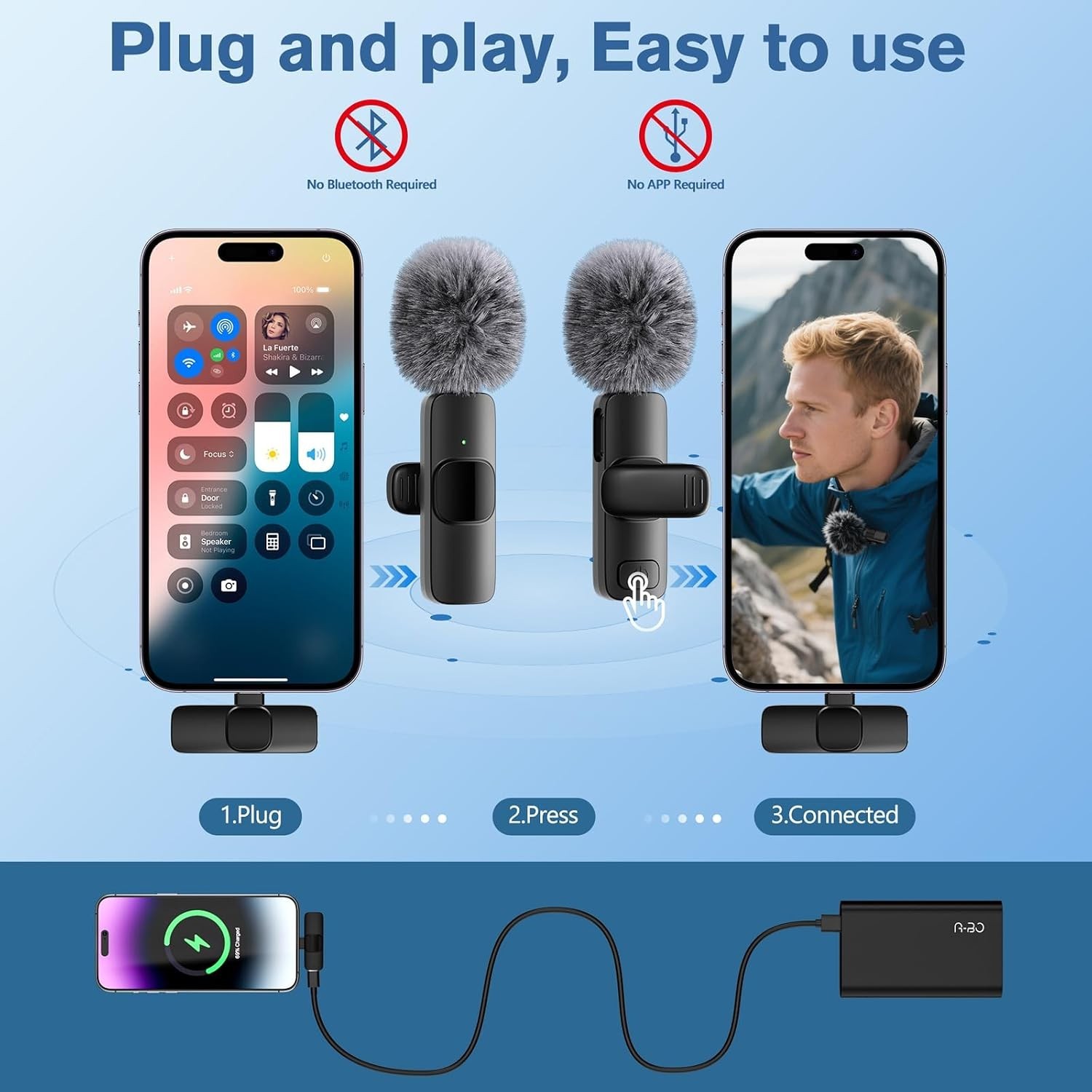 Professional Wireless Microphone for iPhone,iPad,An<wbr/>droid, Lavalier Lapel Mic for - Image 6