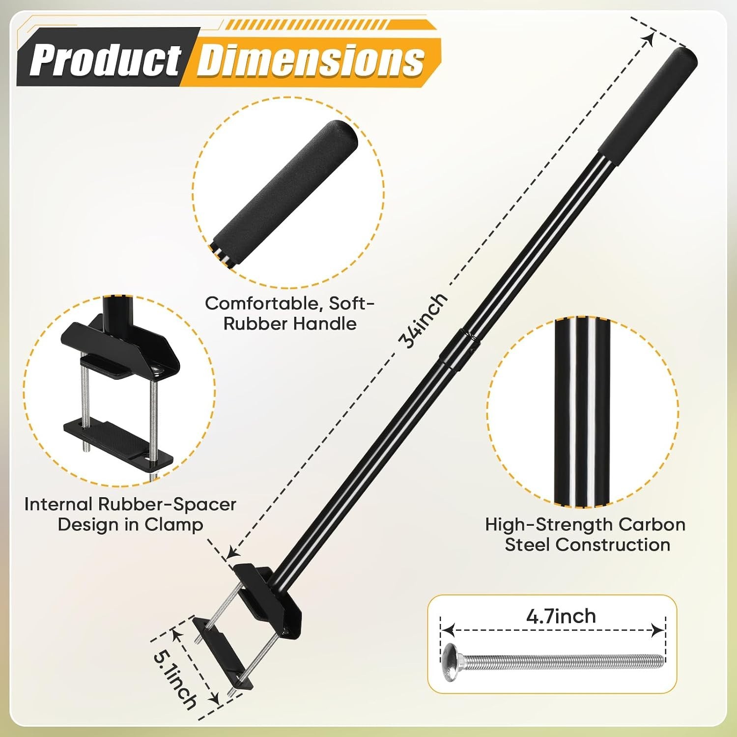 Mower Mount Assist Handle, Adjustable Grab Bar Zero Turn Mower Accessories, Get - Image 2