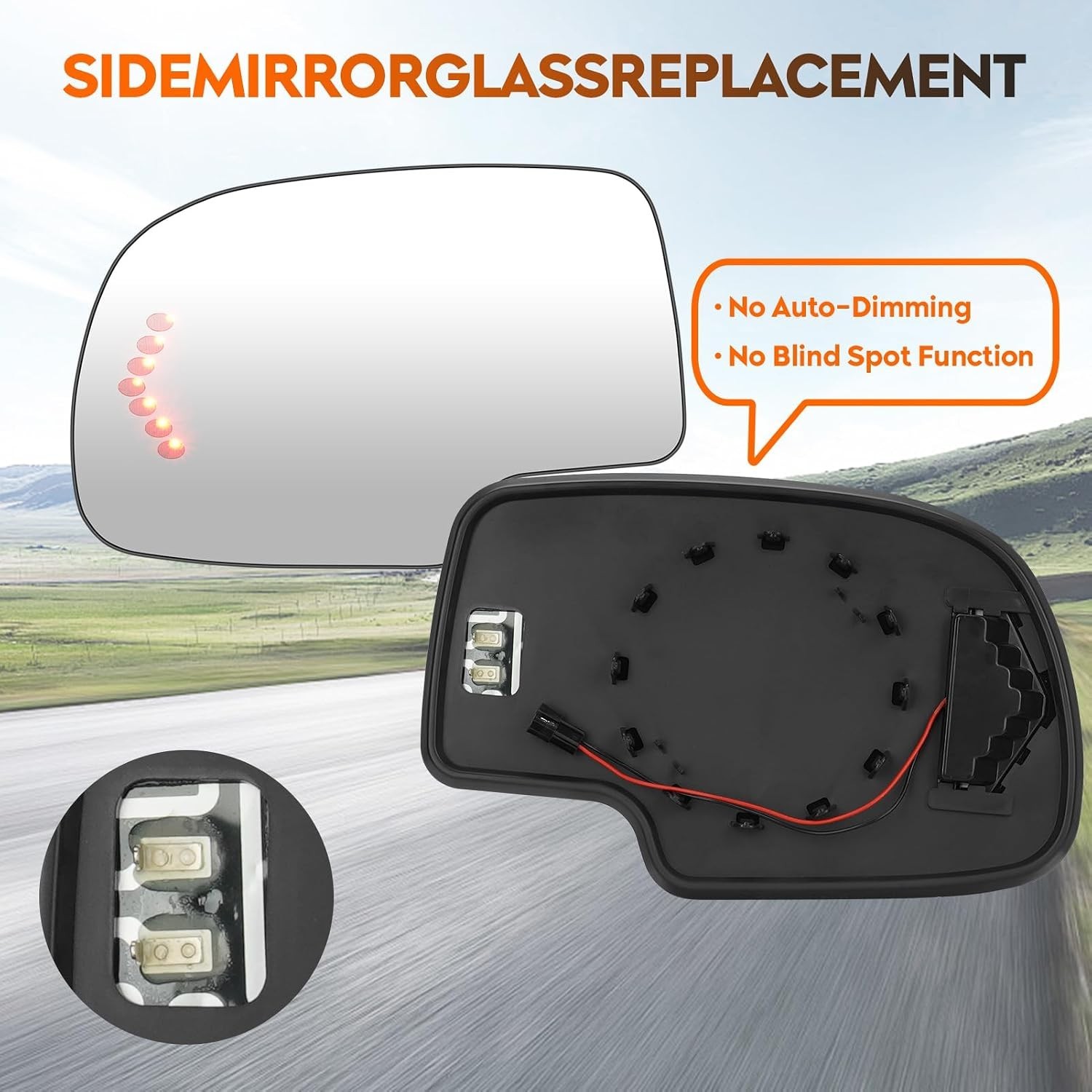 Driver Left Side Heated Mirror Glass - 2003-2006 For Chevy Driver Side (Left) - Image 4