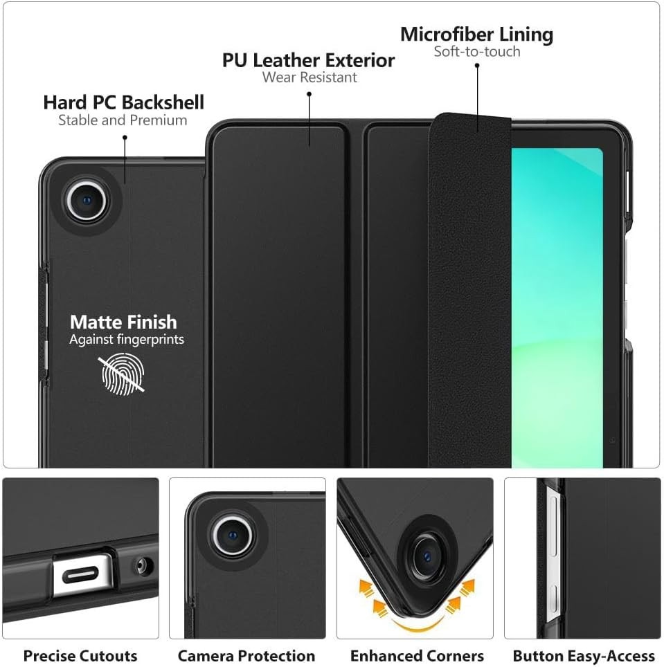 MoKo for Samsung Galaxy Tab A11 Plus / A11 Case 11 Inch 2026 Galaxy Tab 1-Black - Image 3