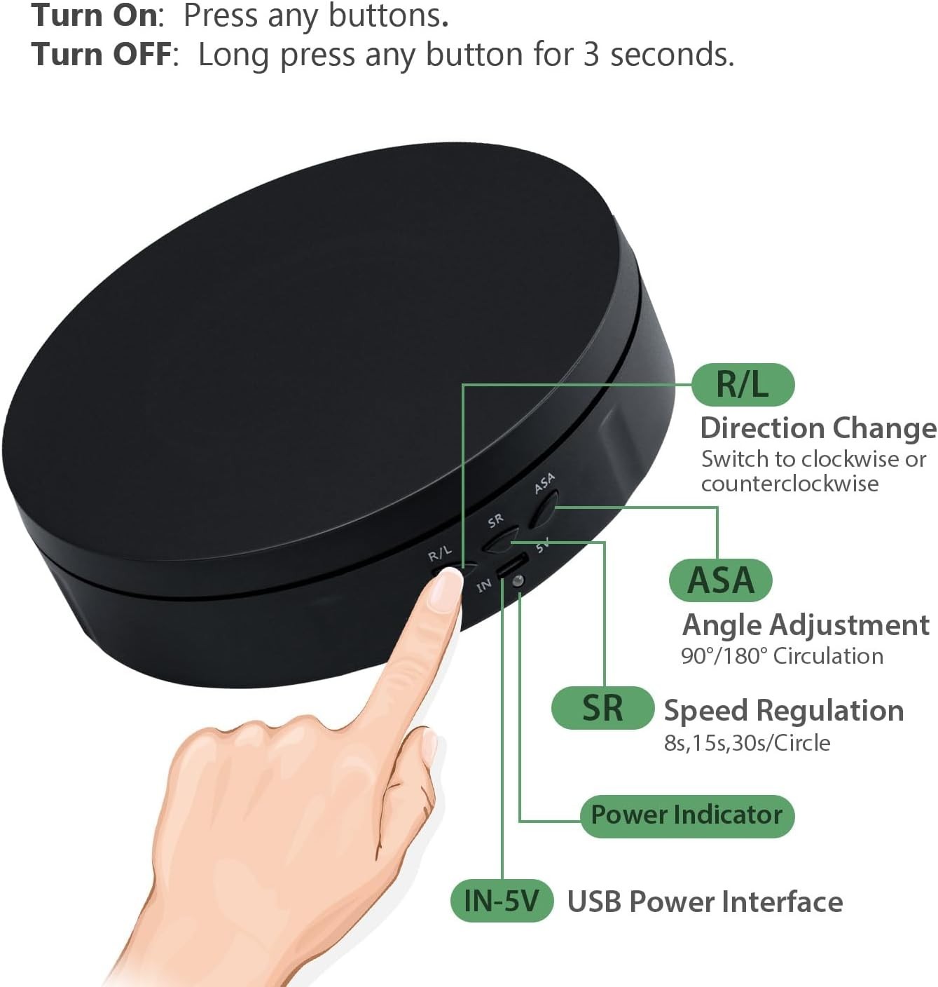 Motorized Rotating Display Stand,5.7Inch 360 Degree Electric Rotating - Image 6