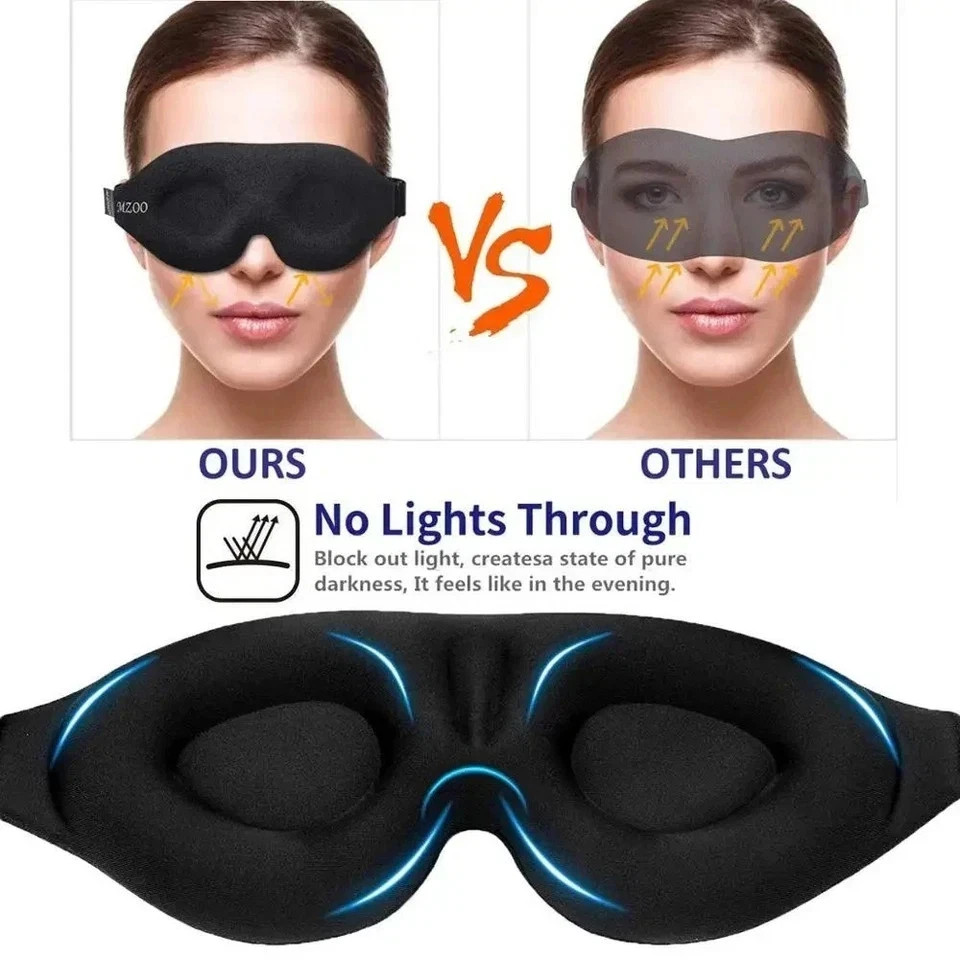 MZOO Luxury Sleep Eye Mask for Side Sleeper Men Women, Zero Eye Pressure 3D Mask - Image 2