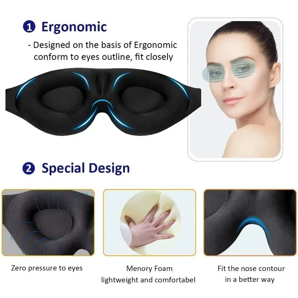 MZOO Luxury Sleep Eye Mask for Side Sleeper Men Women, Zero Eye Pressure 3D Mask - Image 6