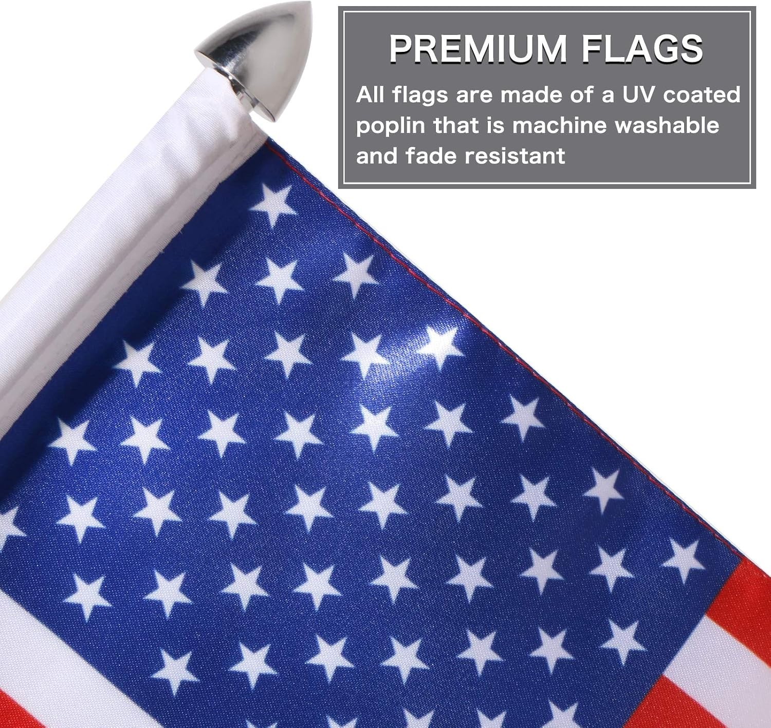 2 Pack Motorcycle Flag Pole Fold Down 90° with American Flag and Pow-mia Fl - Image 3