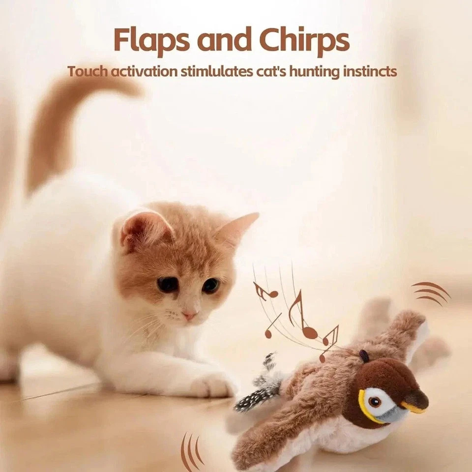 USB Interactive Flying Bird Cat Toys Electronic Pet Simulation Sparrow Toy - Image 3