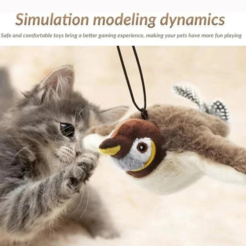 USB Interactive Flying Bird Cat Toys Electronic Pet Simulation Sparrow Toy - Image 7