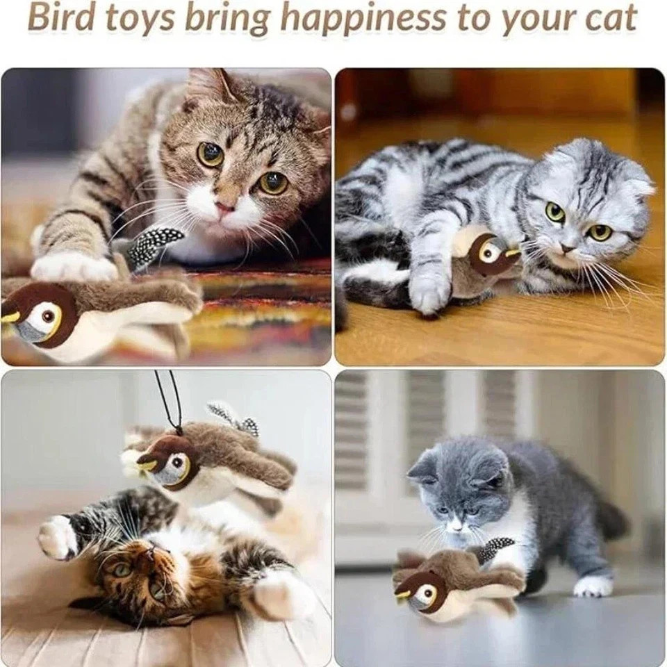 USB Interactive Flying Bird Cat Toys Electronic Pet Simulation Sparrow Toy - Image 9