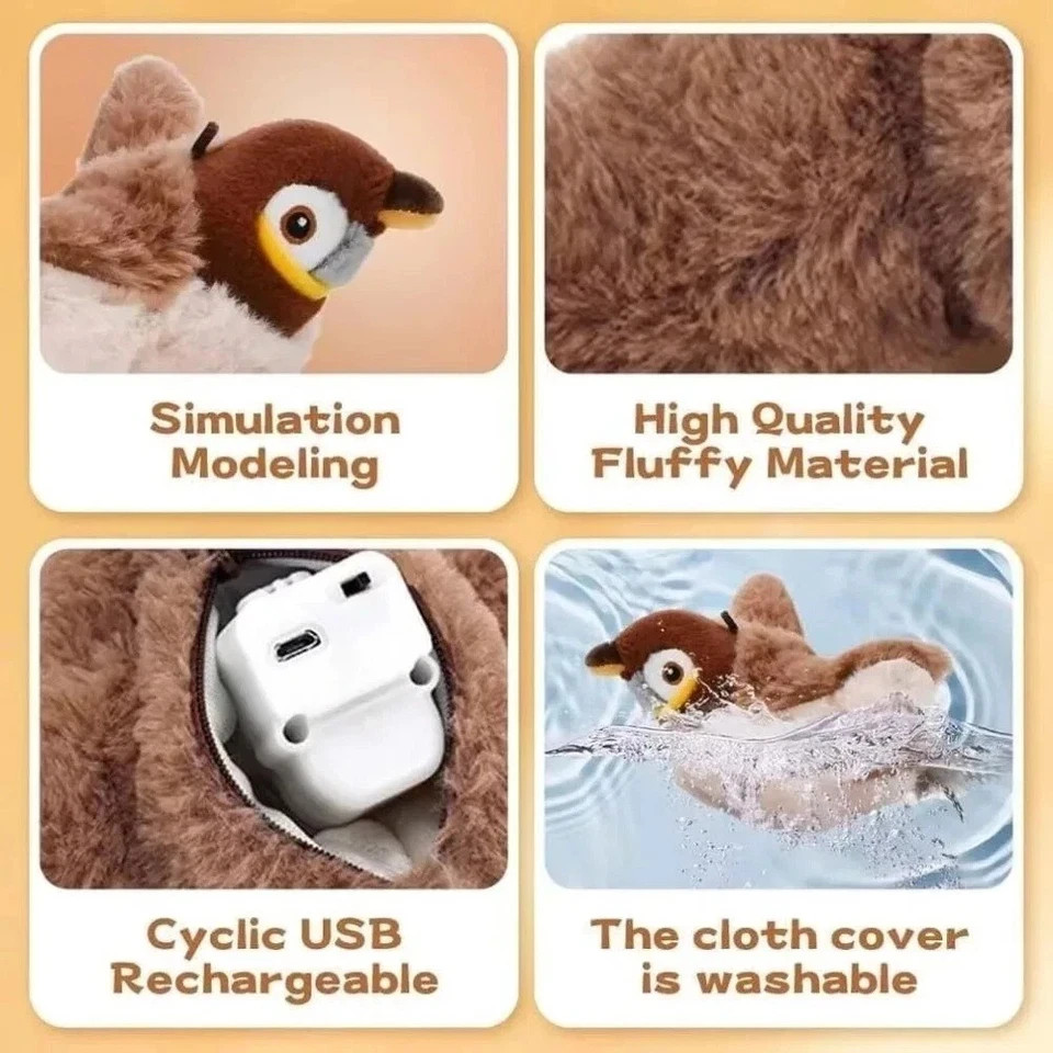 USB Interactive Flying Bird Cat Toys Electronic Pet Simulation Sparrow Toy - Image 10
