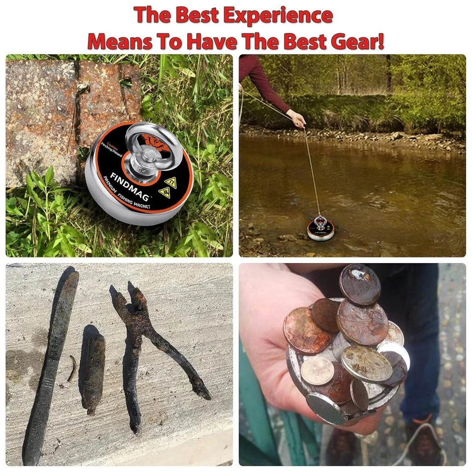 Magnet Fishing Kit with Case Fishing Magnets 1000 Lbs Pulling Force Super Strong - Image 4