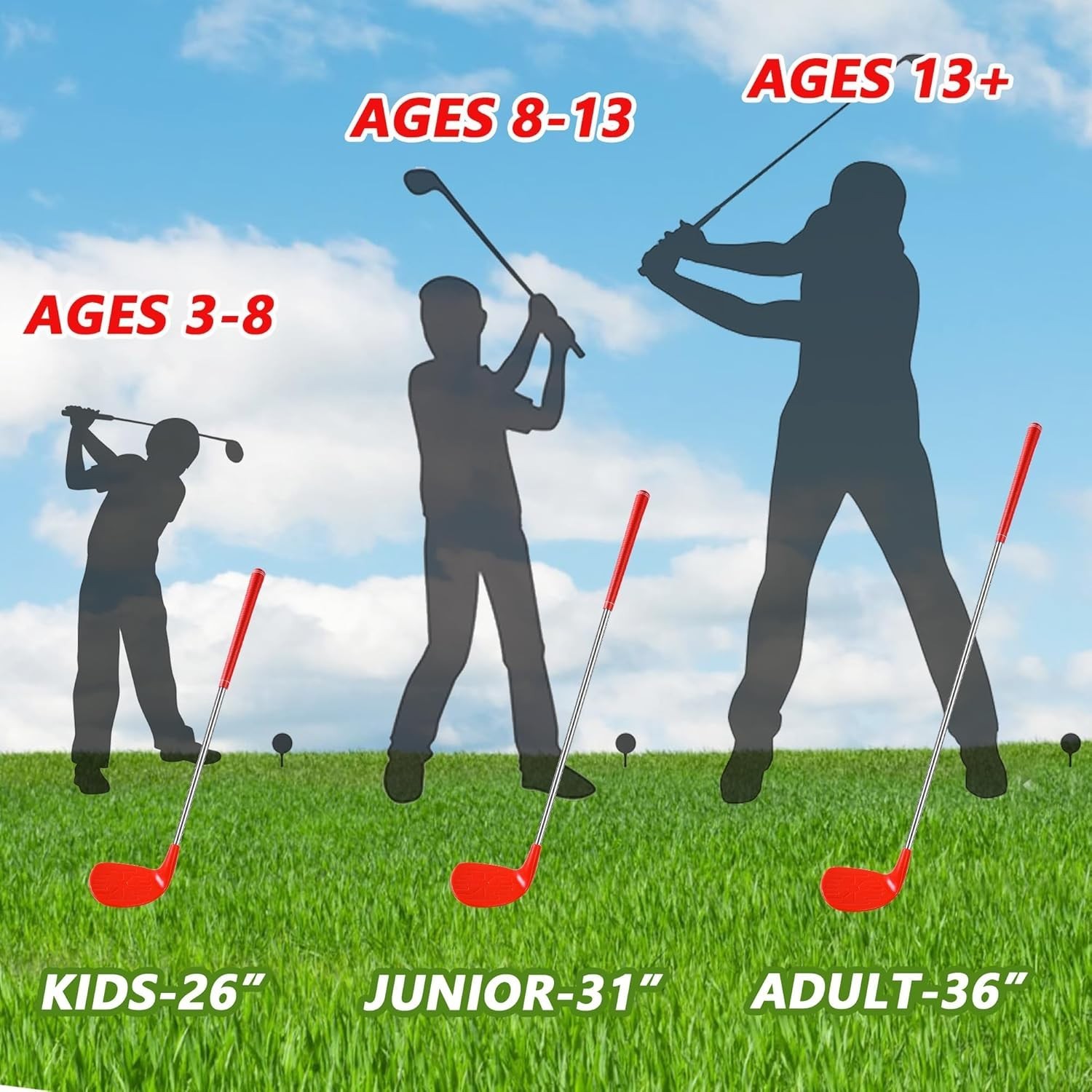 Backyard Golf Club Set with Oversize Heads Golf Balls Bucket Golf Game Chipping - Image 2