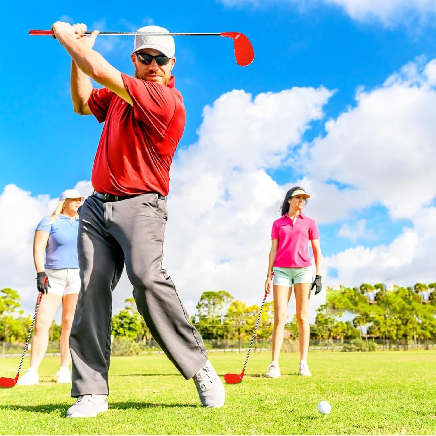 Backyard Golf Club Set with Oversize Heads Golf Balls Bucket Golf Game Chipping - Image 4