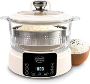 3L Low Carb Rice Cooker, 800W Low Sugar Rice Cooker with 4-Stage Lift Draining T