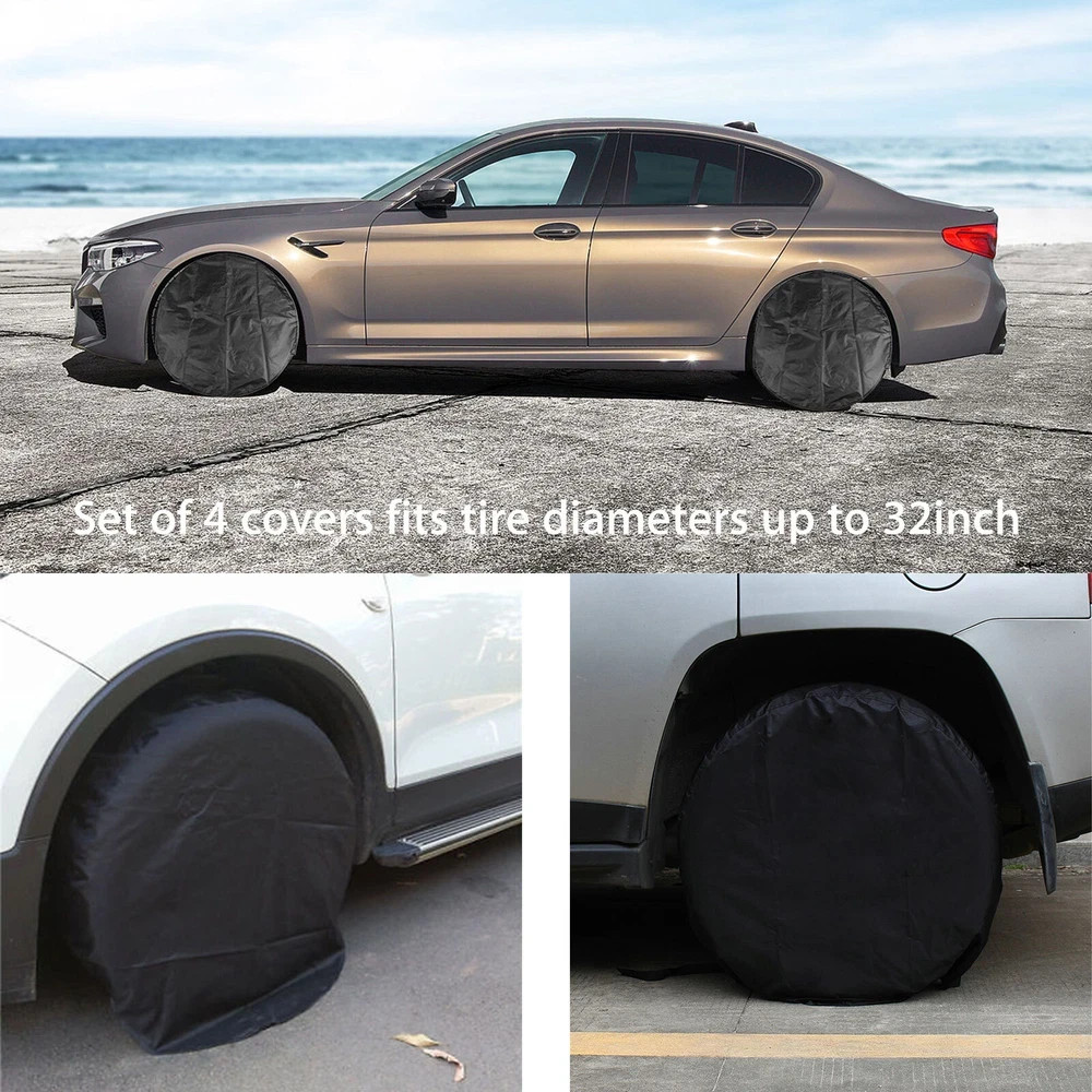 4PCS 30-32'' Waterproof Tire Covers Wheel&Tyre RV Trailer Camper Sun Protector - Image 9