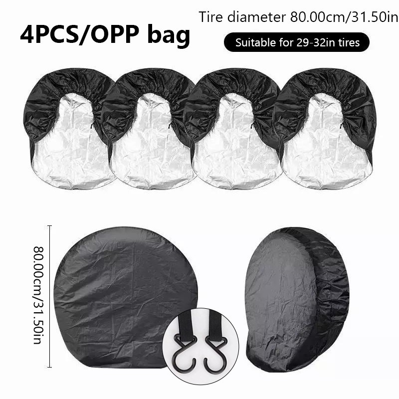 4PCS 30-32'' Waterproof Tire Covers Wheel&Tyre RV Trailer Camper Sun Protector - Image 10