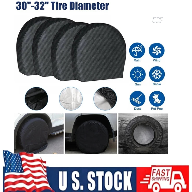 4PCS 30-32'' Waterproof Tire Covers Wheel&Tyre RV Trailer Camper Sun Protector - Image 15