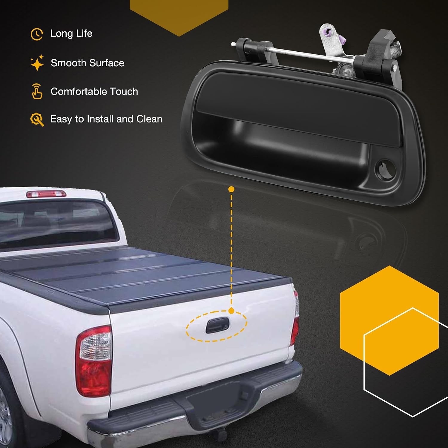 Tailgate Handle Liftgate Latch w Lock Cylinder 2 Keys 2000-2006 Toyota Tundra - Image 2