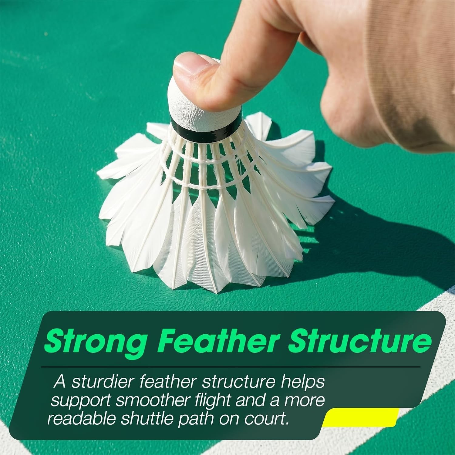 4 10 Pack Goose Feather Badminton Shuttlecocks Birdies Composite Cork Head Stabl - Image 3