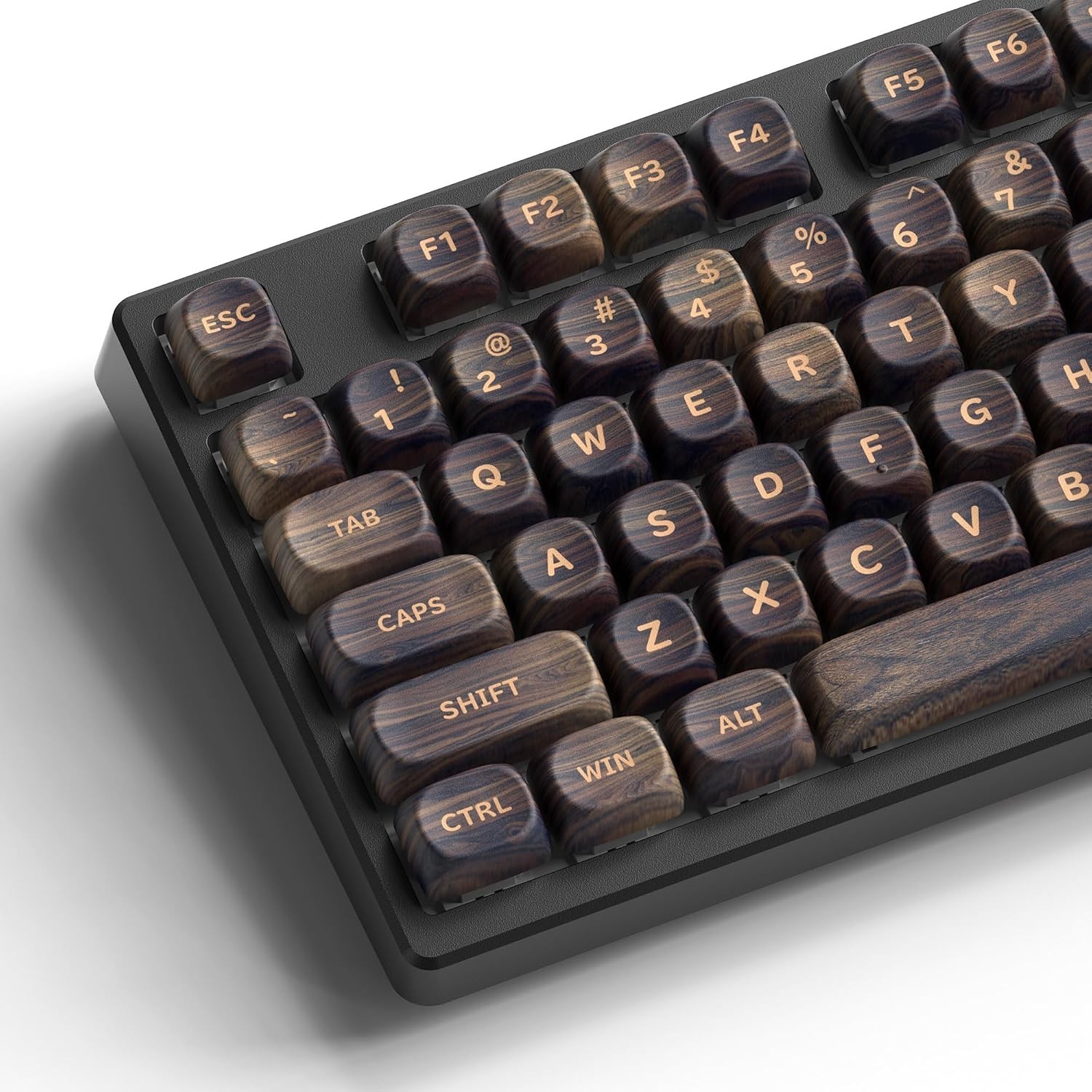 MOA Profile Wood Grain Keycaps,XVX PBT Keycaps 130pcs Retro Keycap Set for Me...