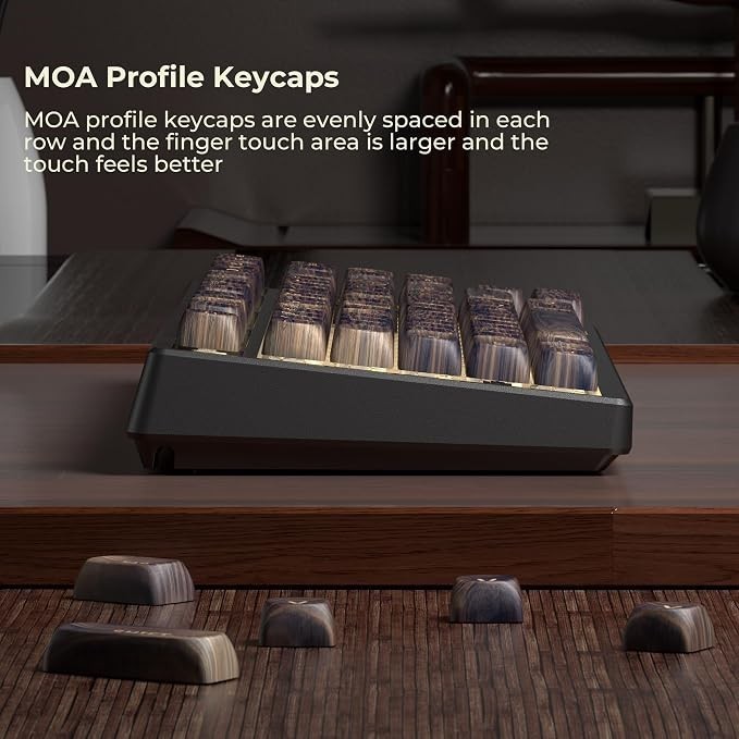 MOA Profile Wood Grain Keycaps,XVX PBT Keycaps 130pcs Retro Keycap Set for Me... - Image 2