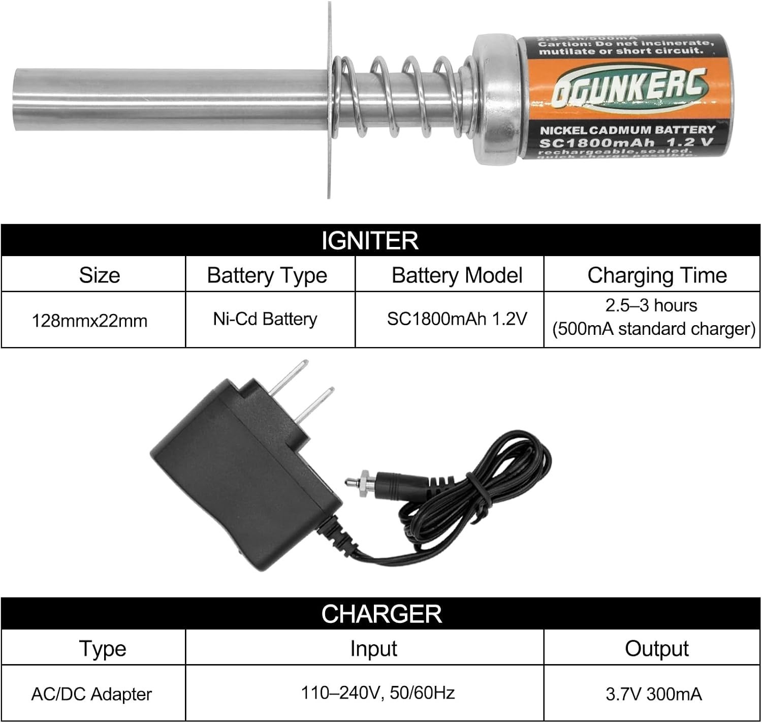 OGRC Nitro Glow Plug Igniter with Battery Charger for RC Nitro Engines - Image 8