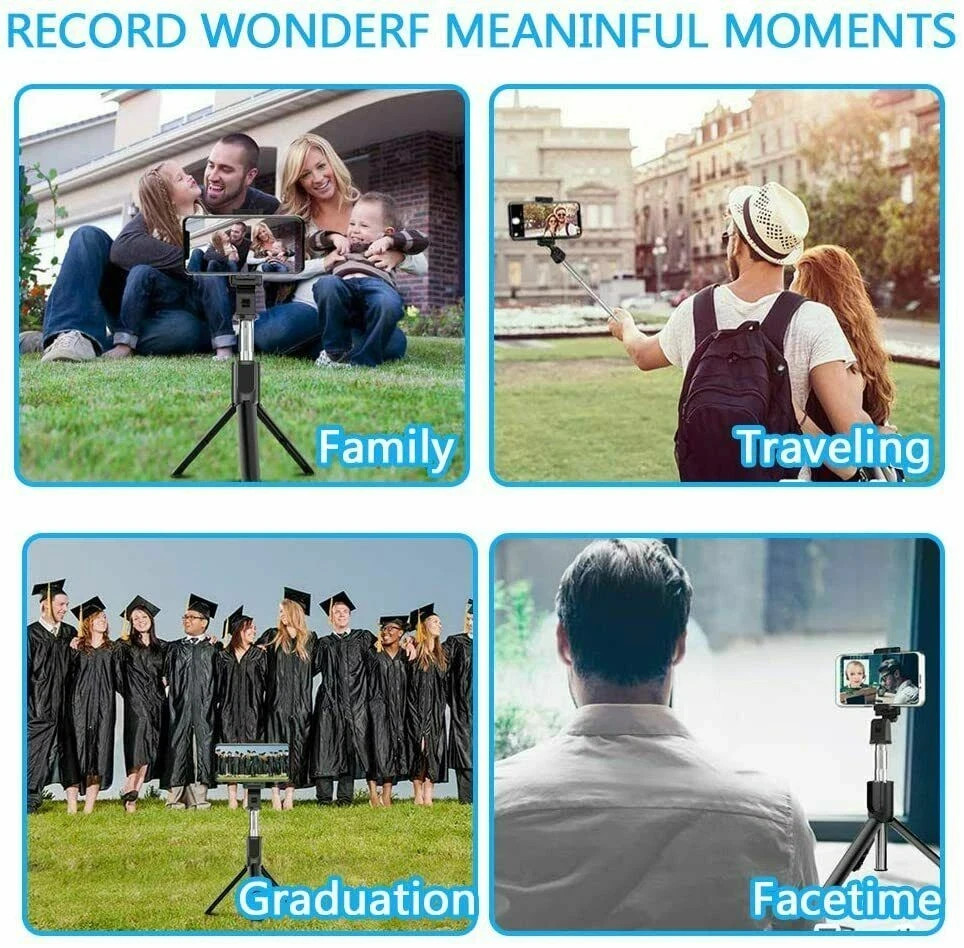 Selfie Stick Tripod Remote Desktop Stand Cell Phone Holder For US - Image 5
