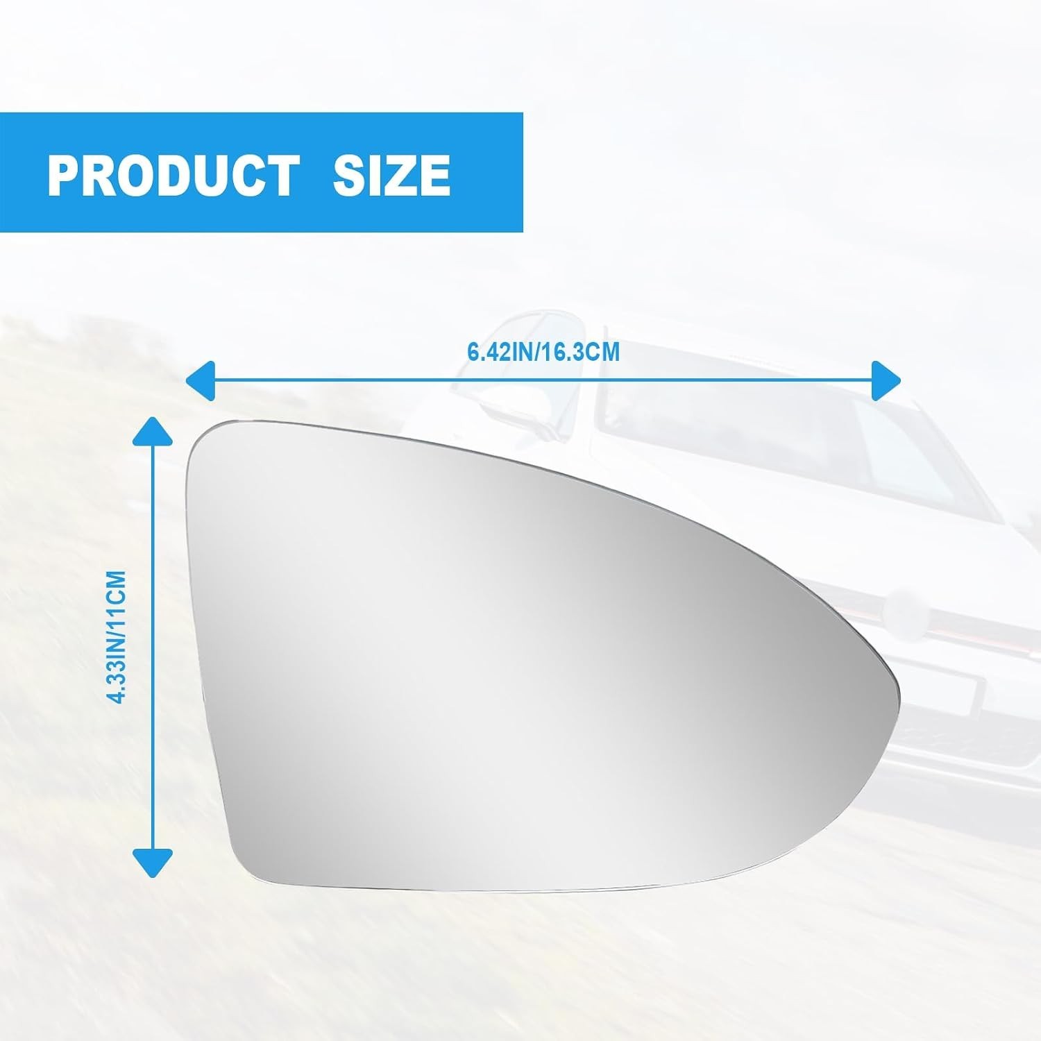 Passenger Right Side Heated Mirror Glass Compatible With Golf MK7 / 2015-2021 Go - Image 2