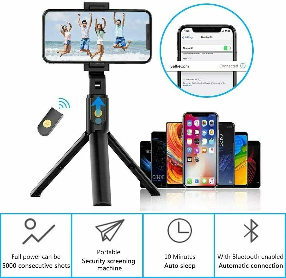 Selfie Stick Tripod Remote Desktop Stand Cell Phone Holder For US - Image 6
