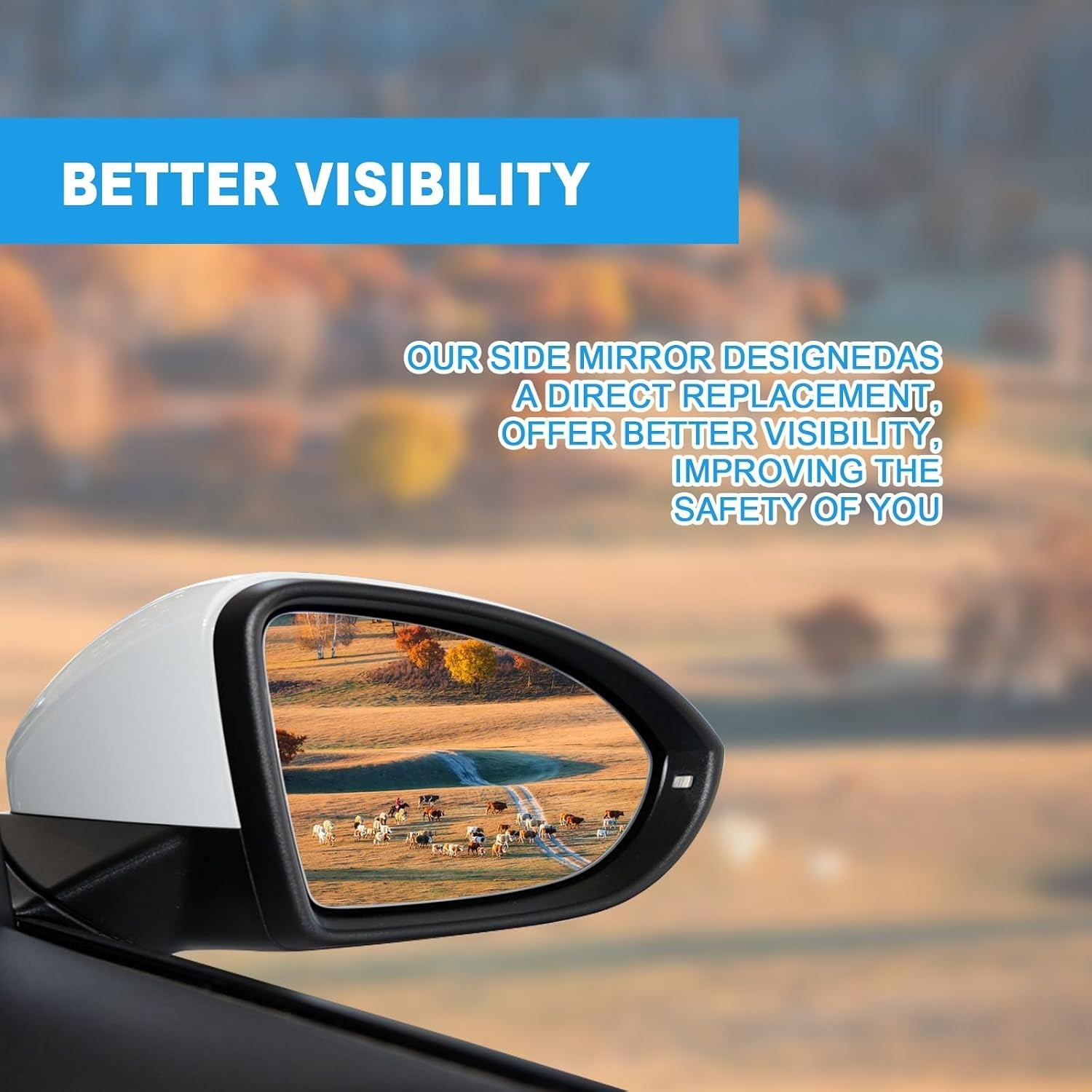 Passenger Right Side Heated Mirror Glass Compatible With Golf MK7 / 2015-2021 Go - Image 5