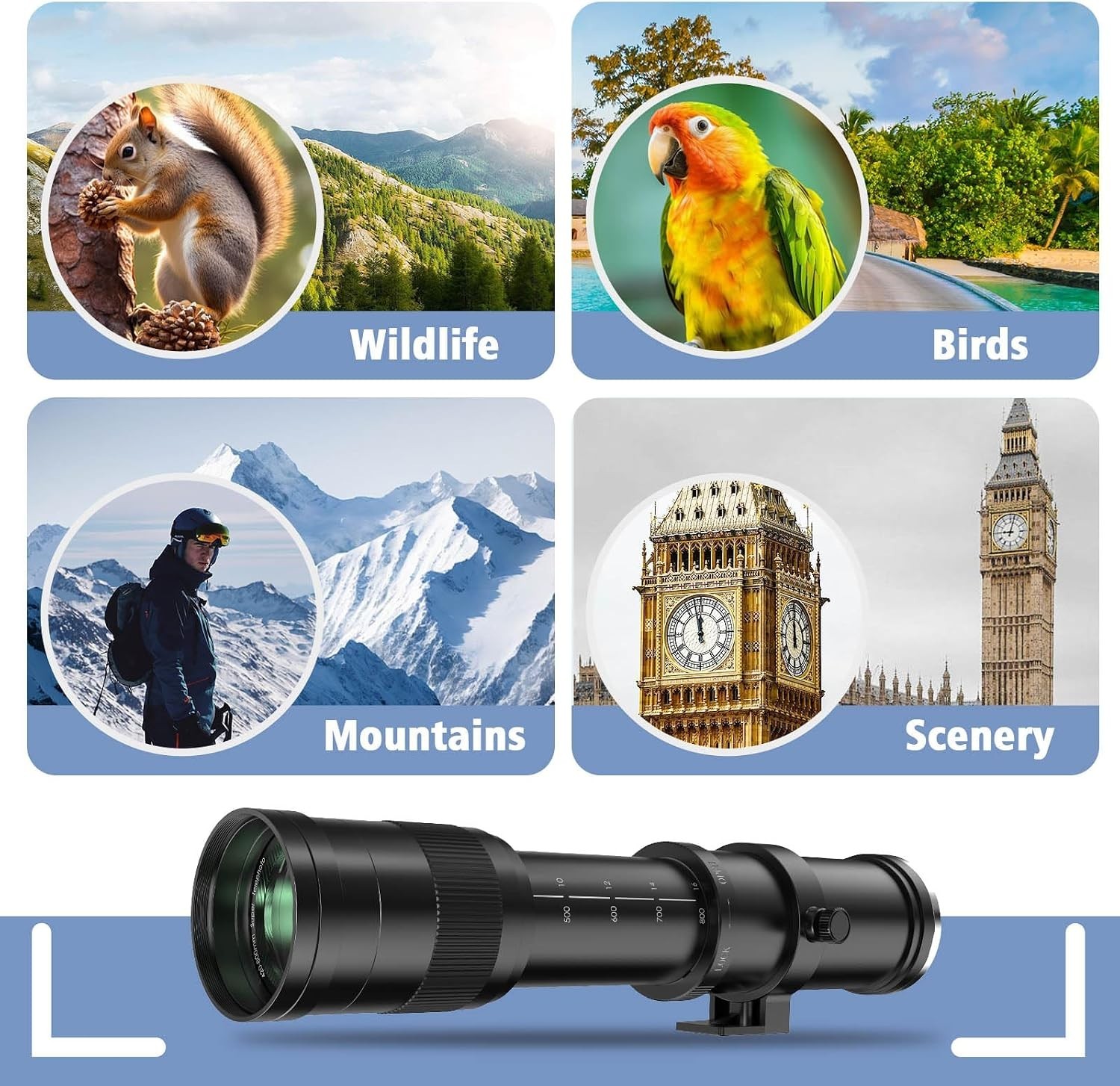 EF/EF-S 420-800Mm F8.3 Telephoto Zoom Lens(Mf) for Canon EOS Rebel T8I/T7I/T7/T6 - Image 7