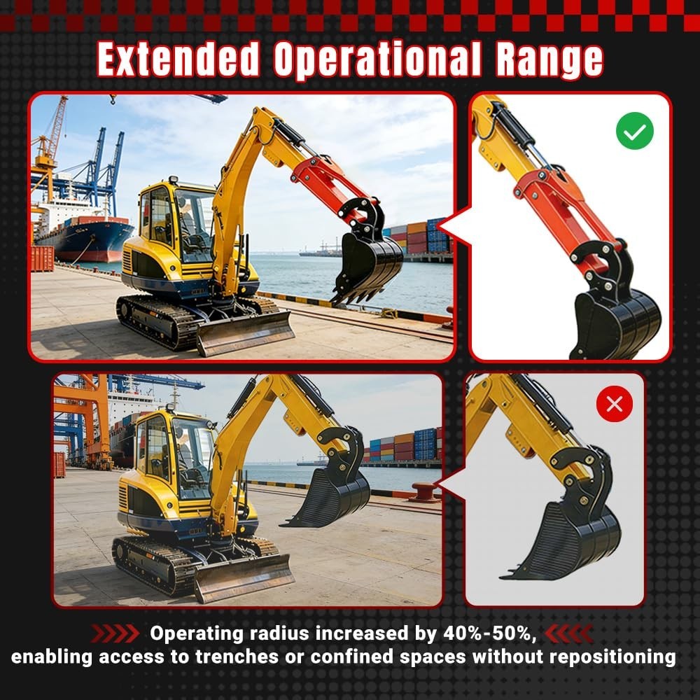 Professional 26 Inch Mini Excavator Extension Arm for 0.8-2 Ton Excavators | - Image 5