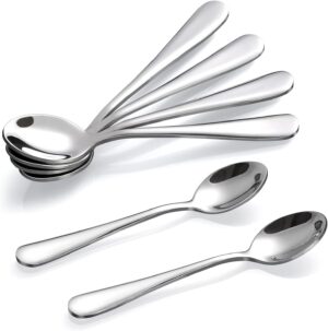 Hiware 6-Piece Demitasse Espresso Spoons, 4 Inches Stainless Steel Mini Coffee