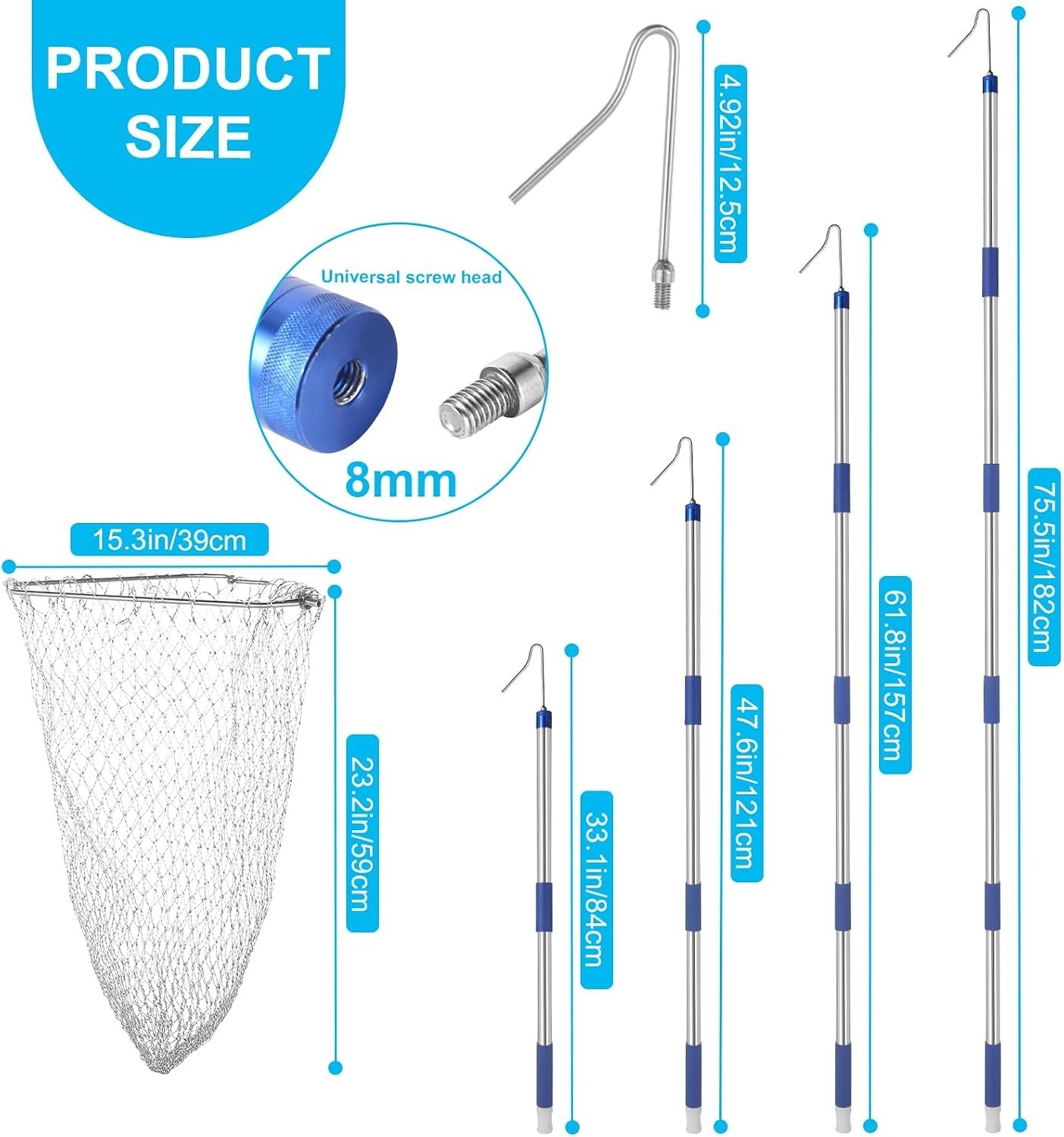 Chicken Catching Net ,Chicken Catcher Leg Hook , Extendable from 33" to 75.5" Ma - Image 3