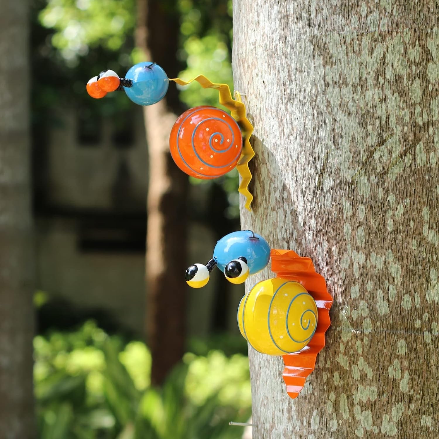 Metal Garden Decor Cute Snail Yard Art Outdoor Lawn Patio Ornament Fence - Image 2