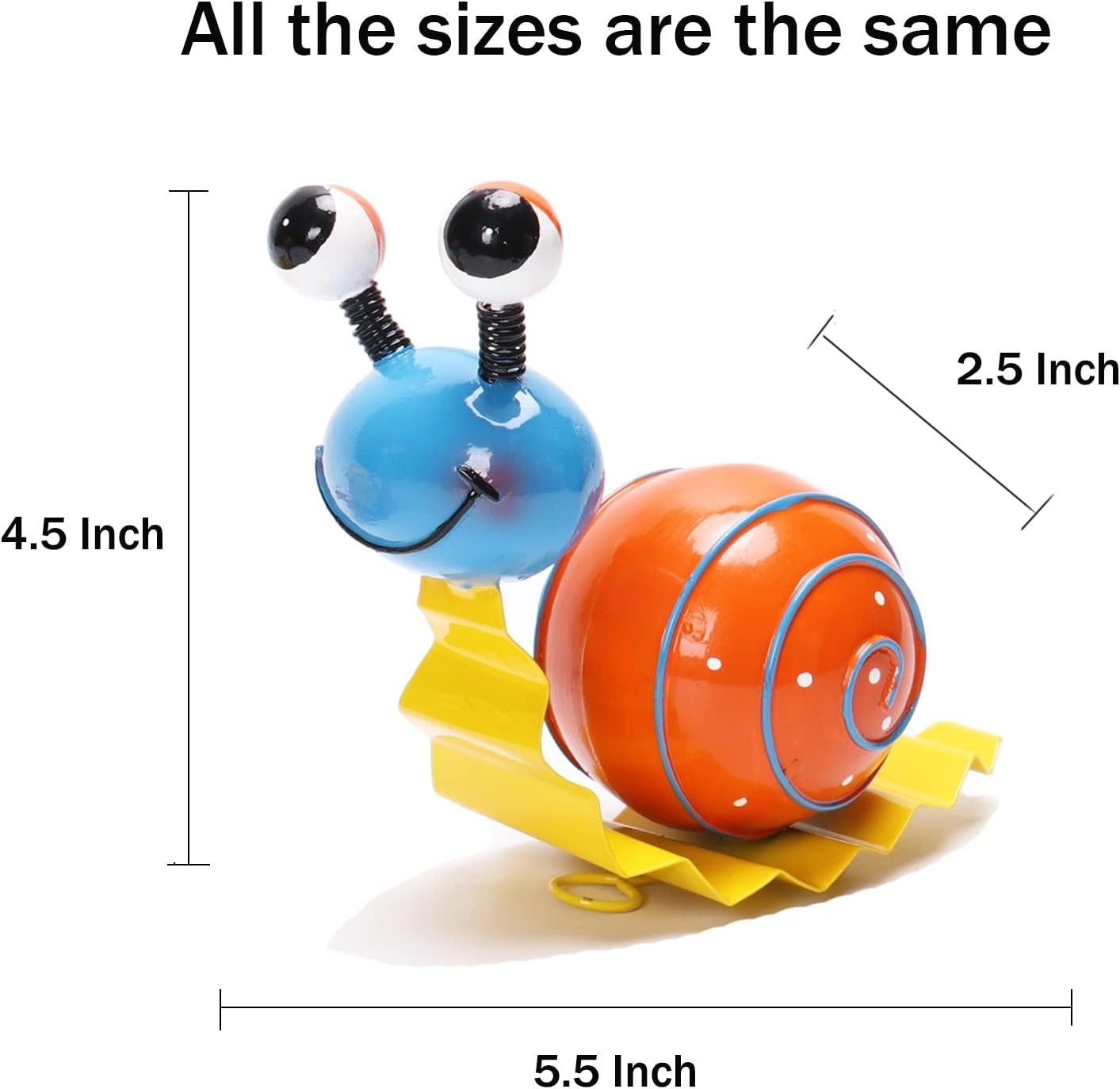 Metal Garden Decor Cute Snail Yard Art Outdoor Lawn Patio Ornament Fence - Image 3