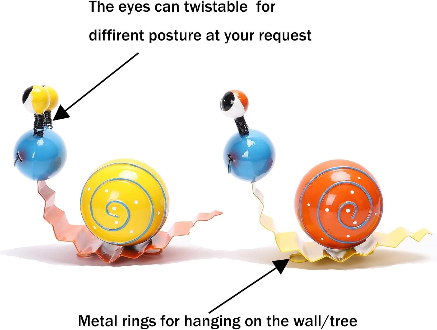 Metal Garden Decor Cute Snail Yard Art Outdoor Lawn Patio Ornament Fence - Image 4