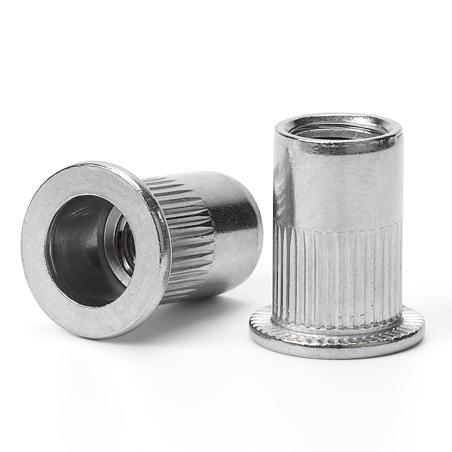1/4"-20 Rivet Nut, 100Pcs 304 Stainless Steel Flat Head Rivnut Threaded Inser...