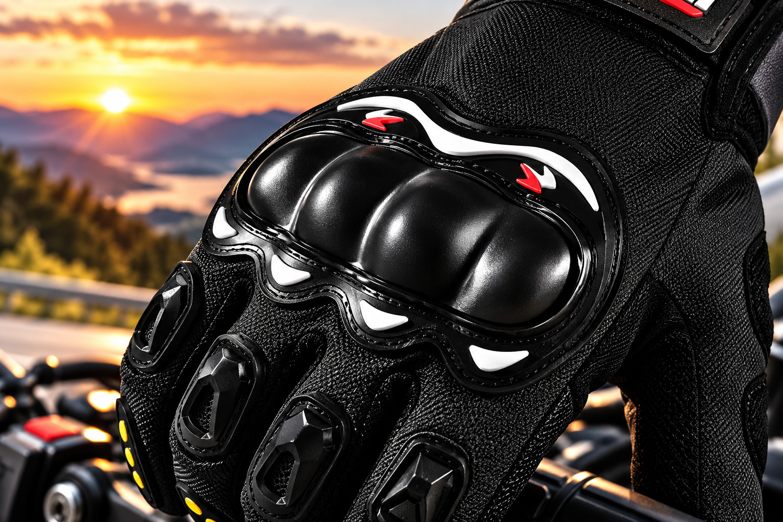 Full-Finger Motorcycle Black Gloves Men Full Finger Tactical Riding Protective - Image 5